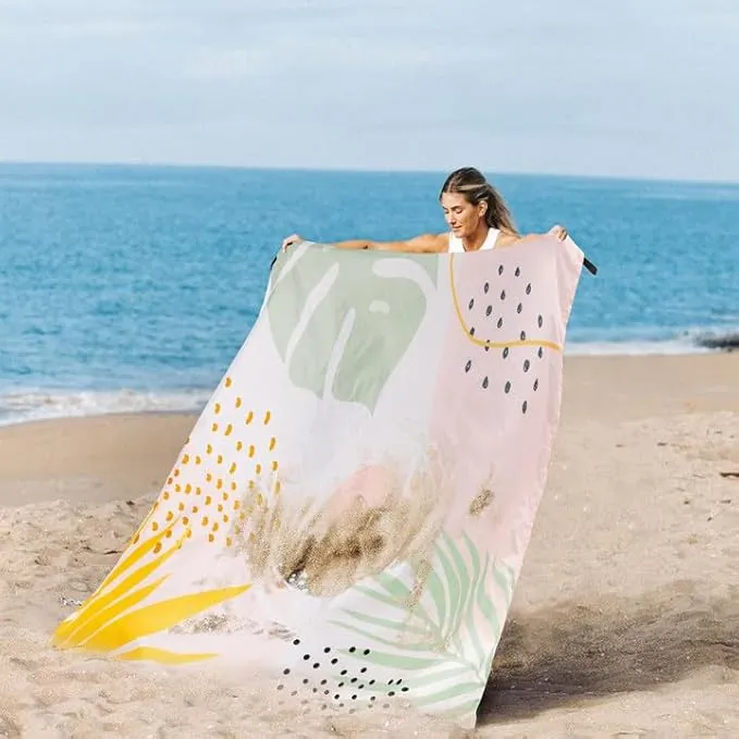 Beach Blanket, 78''×86'' Large Waterproof Sandproof Picnic Blanket for 2-4 Adults, Lightweight Compact Pink Sand Free Outdoor Mat w/ 4 Stakes for Camping, Travel, Hiking, Beach Accessories
