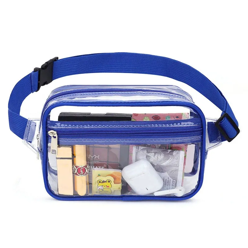 Black Clear Fanny Pack Belt Bag For Women Men Plus Size Transparent Waist Bag With Adjustable Strap For Concerts Sporting Events