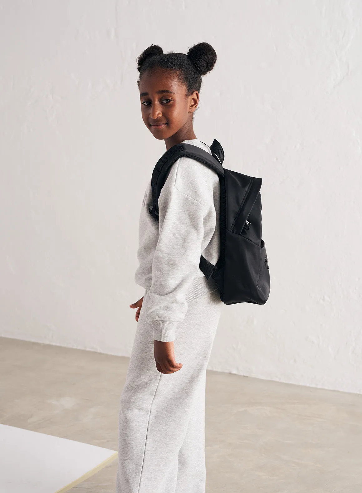 Black Mini Nylon Backpack