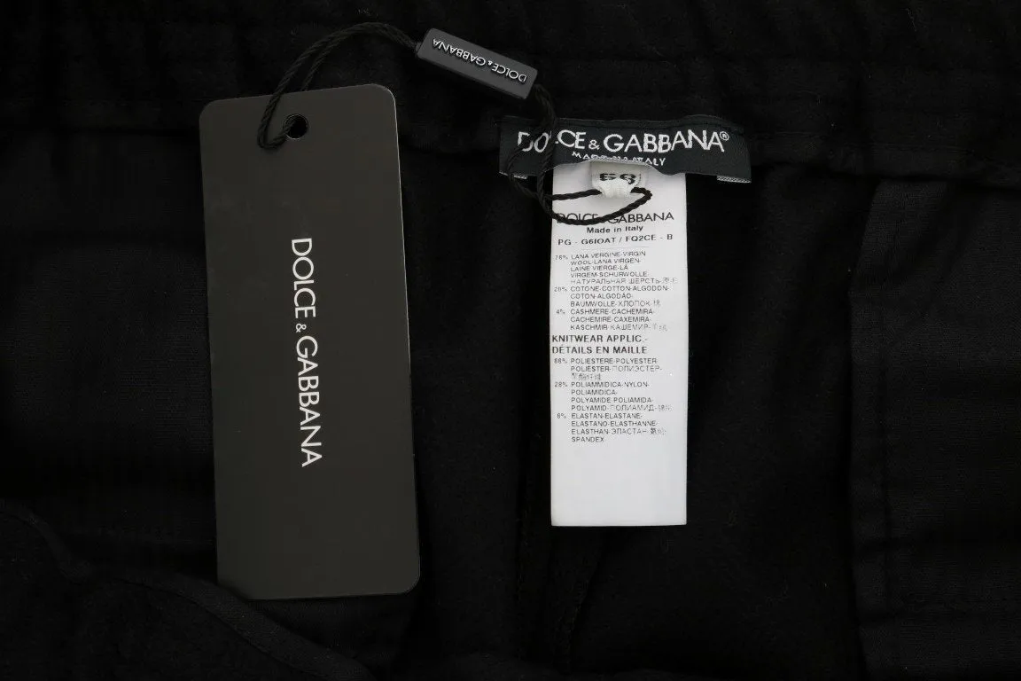 Black Wool Gym Sport Pants