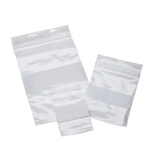 Box of 1,000 - 3" x 5" Plastic Bags w/ White Block