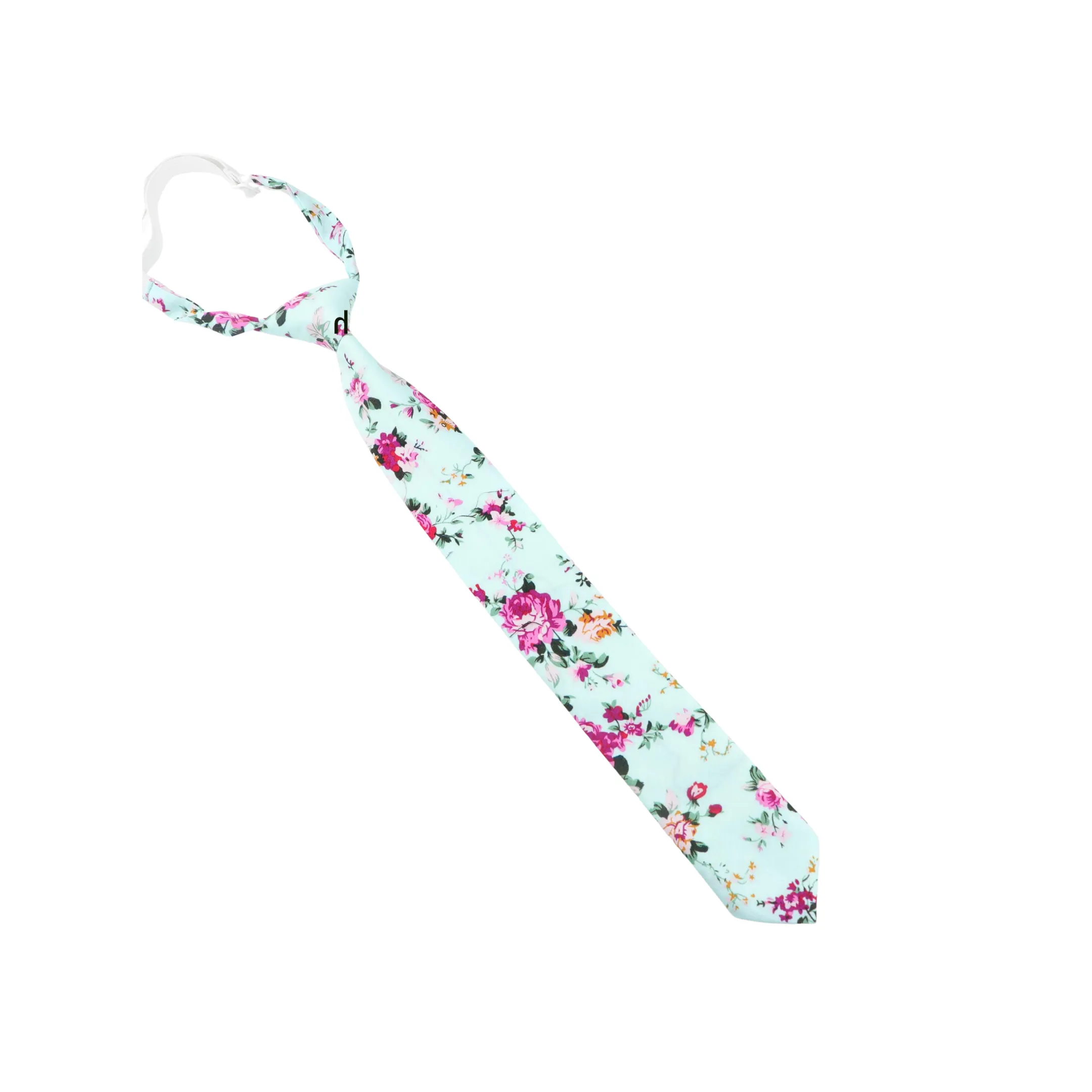 Boy's Pre-Tied Floral Necktie: Light Blue