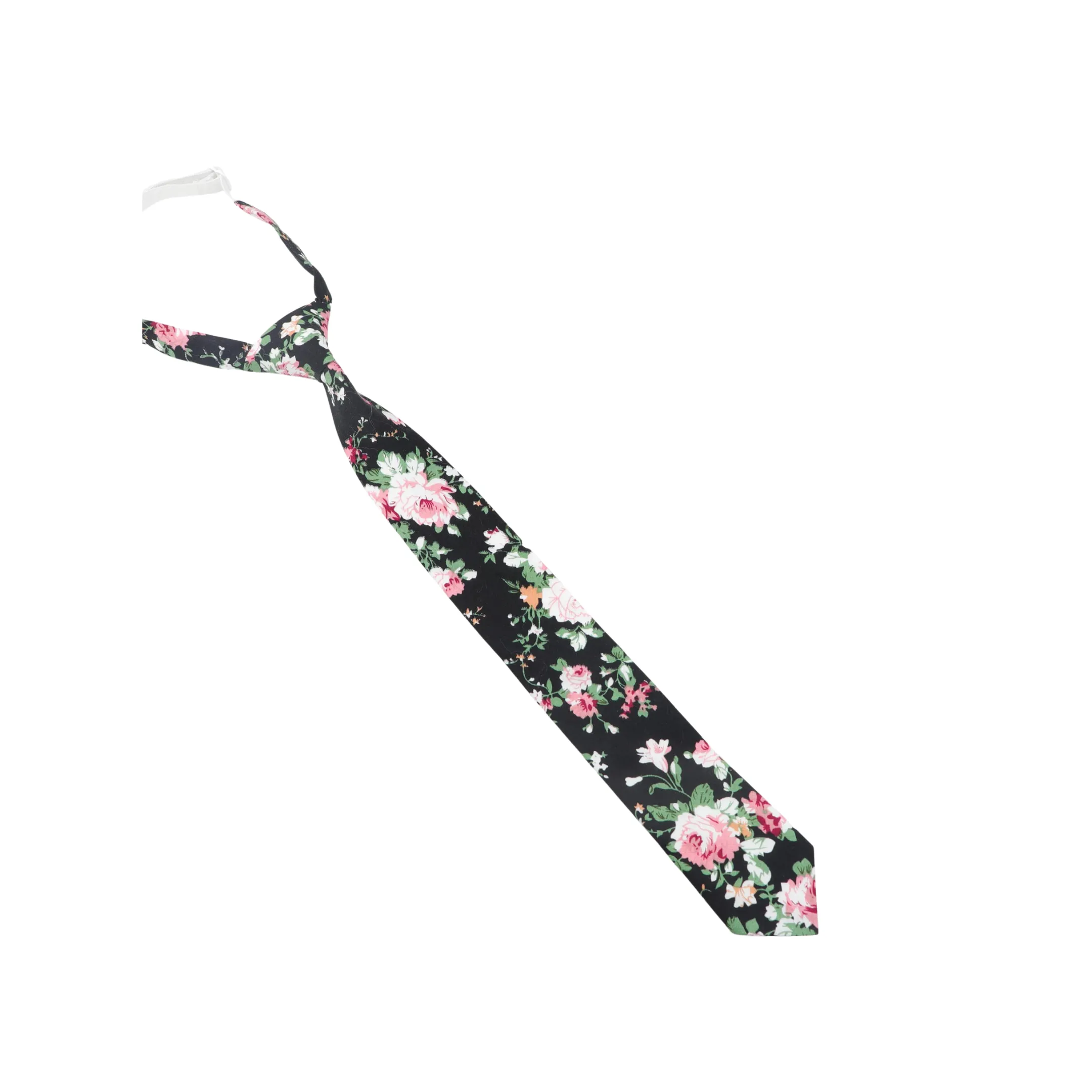 Boy's Pre-Tied Floral Necktie: Light Blue