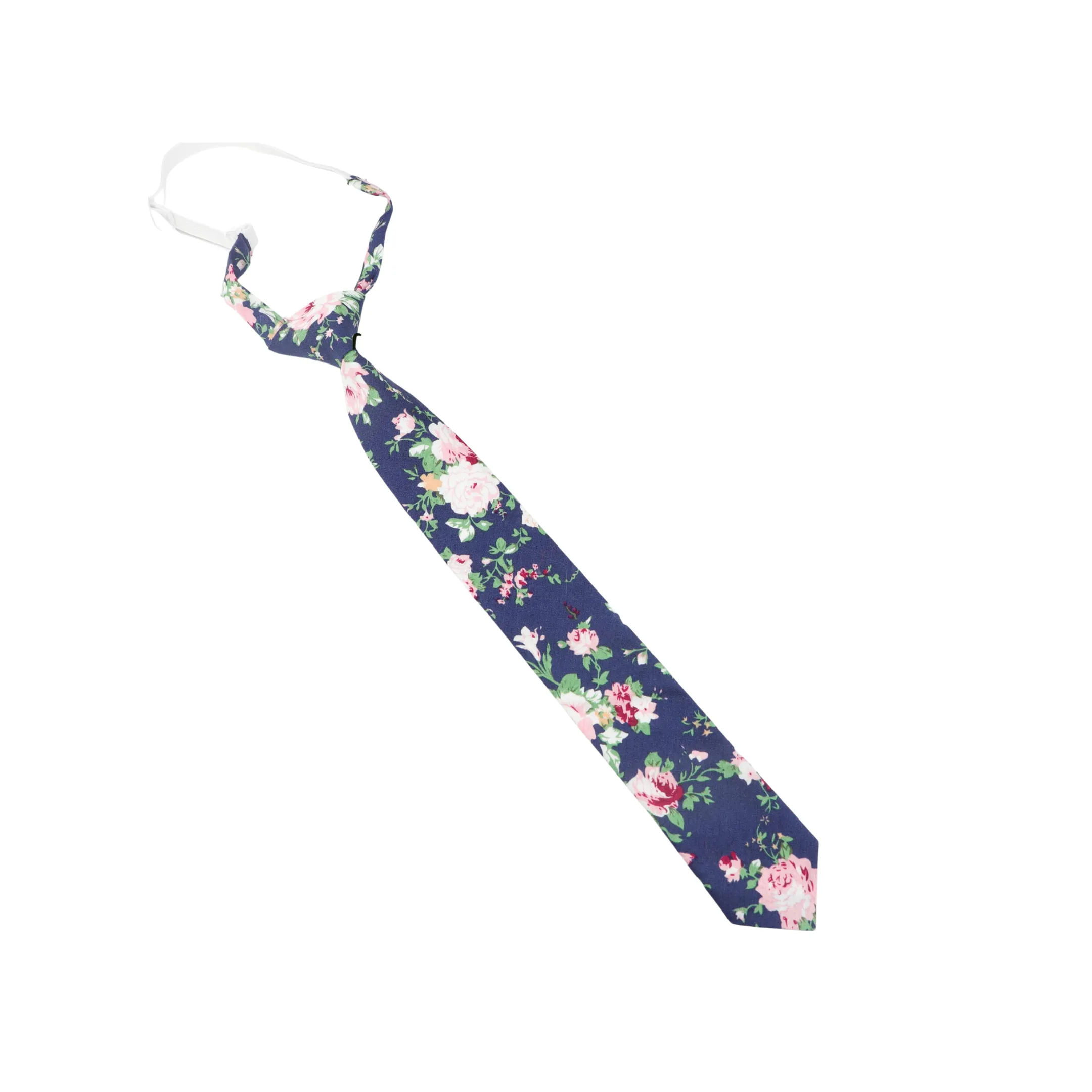 Boy's Pre-Tied Floral Necktie: Light Blue