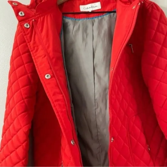 Calvin Klein Orange Quilted Jacket