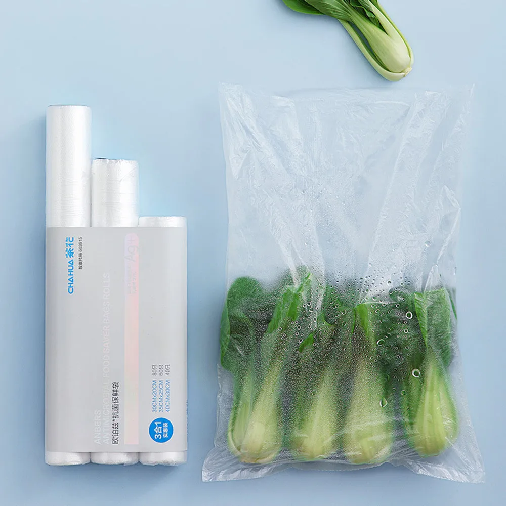 Camellia Europitz Antibacterial Fresh-keeping Bags with Silver Ion Technology, 3-Roll Pack