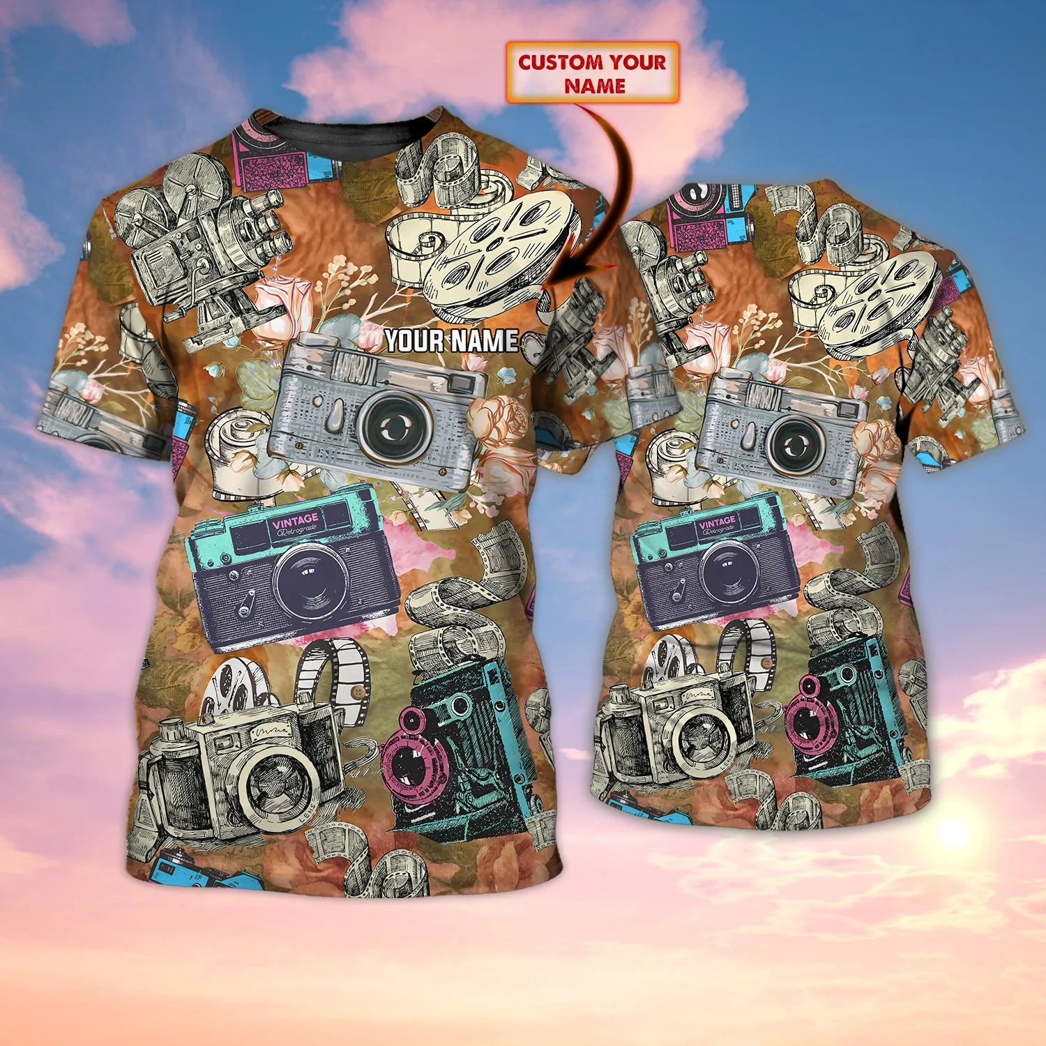 Camera - Personalized Name 3D Tshirt
