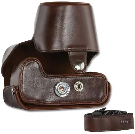 Camson Leather Case for Canon PowerShot SX60, SX50, SX40 (Brown)