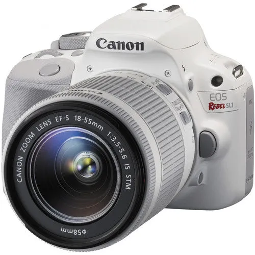 Canon EOS Rebel SL1 D-SLR Camera with 18-55mm Lens (White)