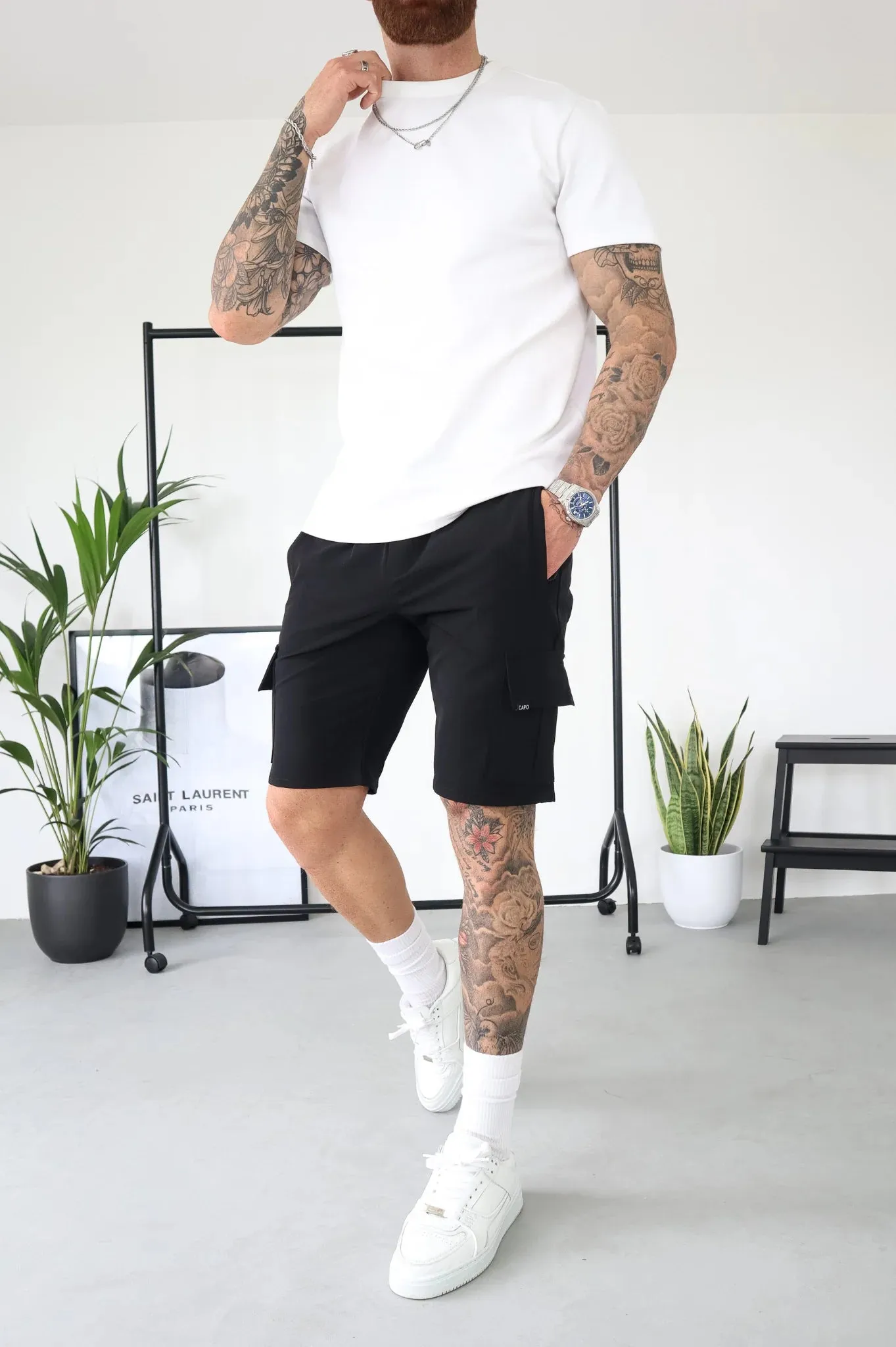 Capo Utility Cargo Shorts Black