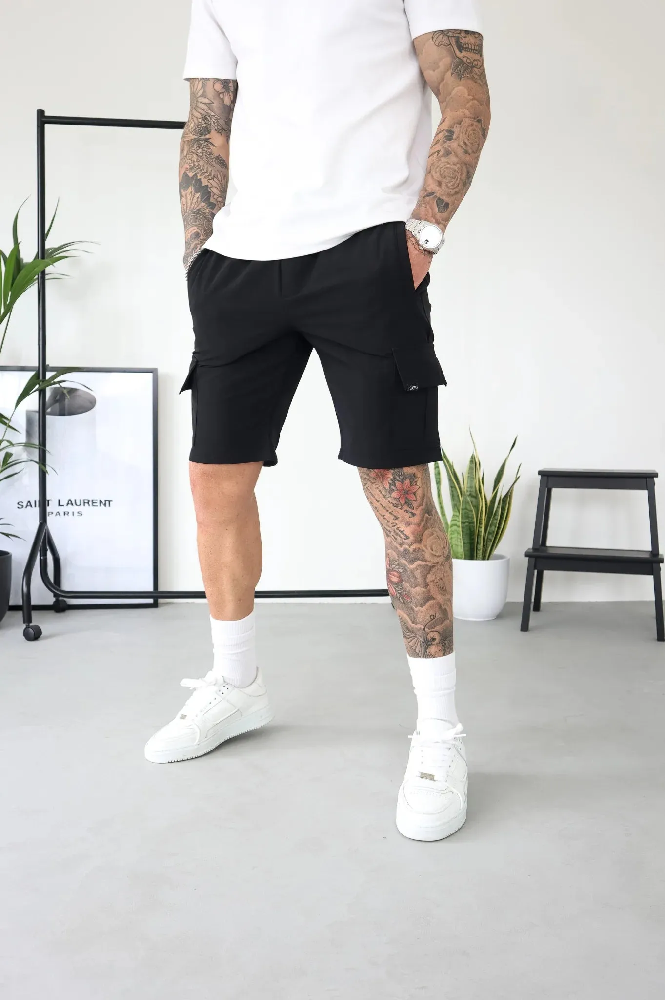 Capo Utility Cargo Shorts Black
