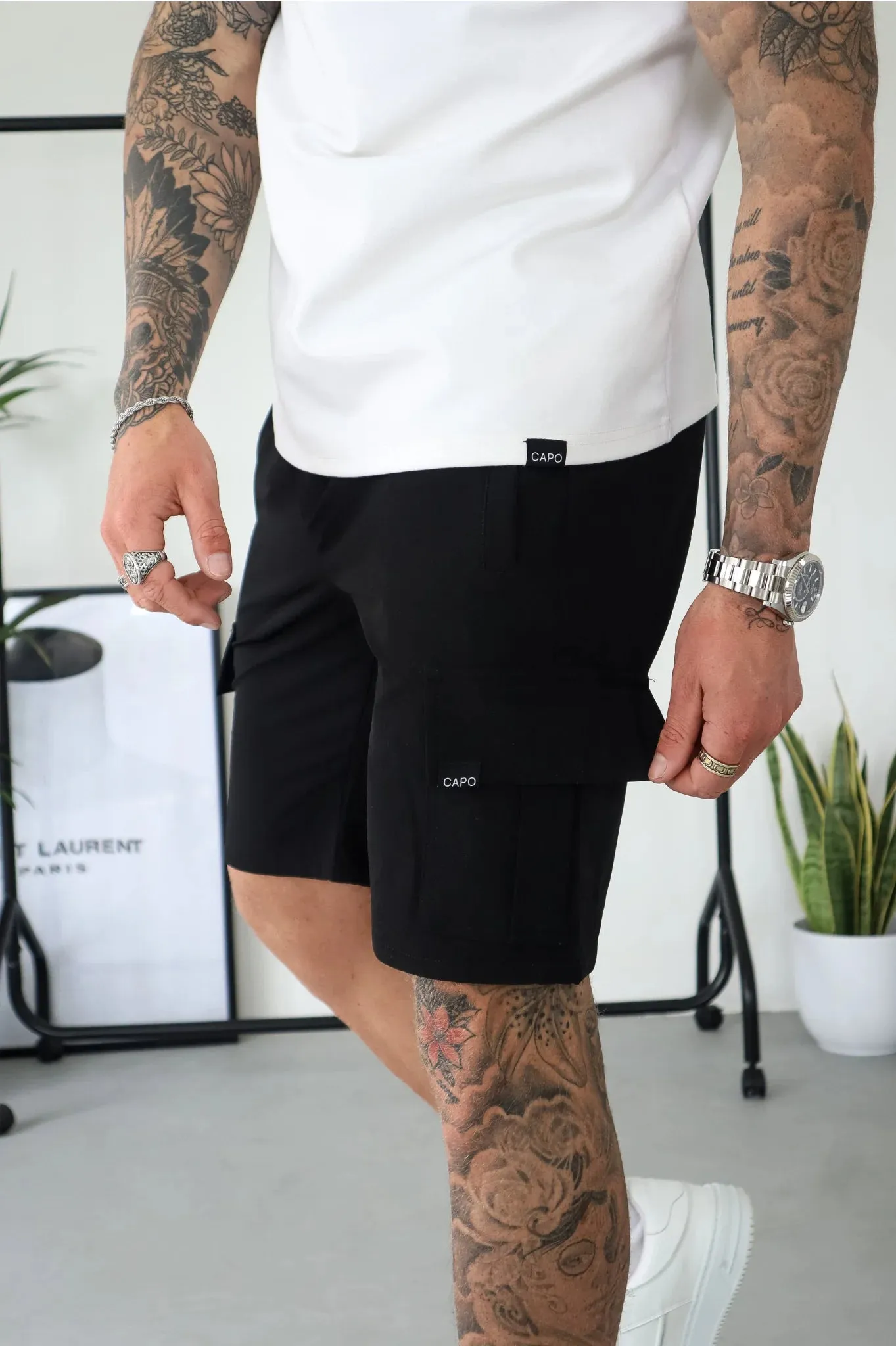 Capo Utility Cargo Shorts Black