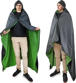 Catalonia Waterproof Blanket for Outdoor, Hooded Blanket Poncho, Windproof, Warm for Stadium,Sporting Events, Camping