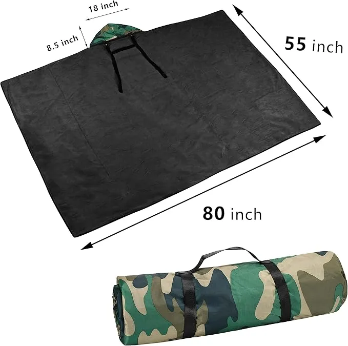 Catalonia Waterproof Blanket for Outdoor, Hooded Blanket Poncho, Windproof, Warm for Stadium,Sporting Events, Camping