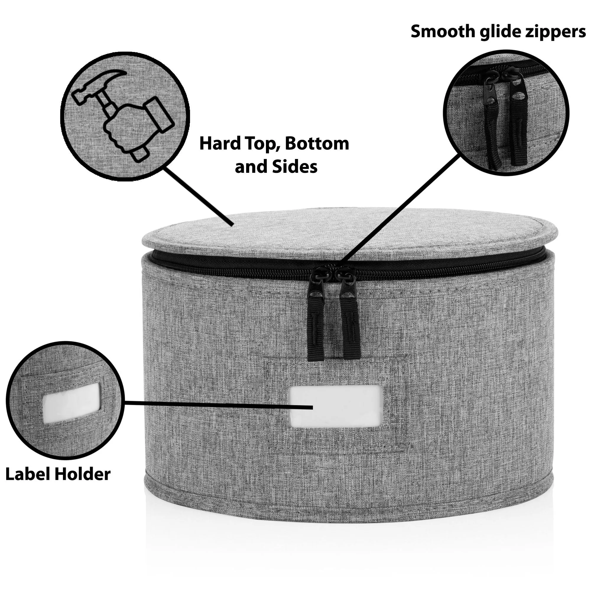 China Storage Case for Salad Plate - 10" W x 6" H - Includes 12 Felt Dividers