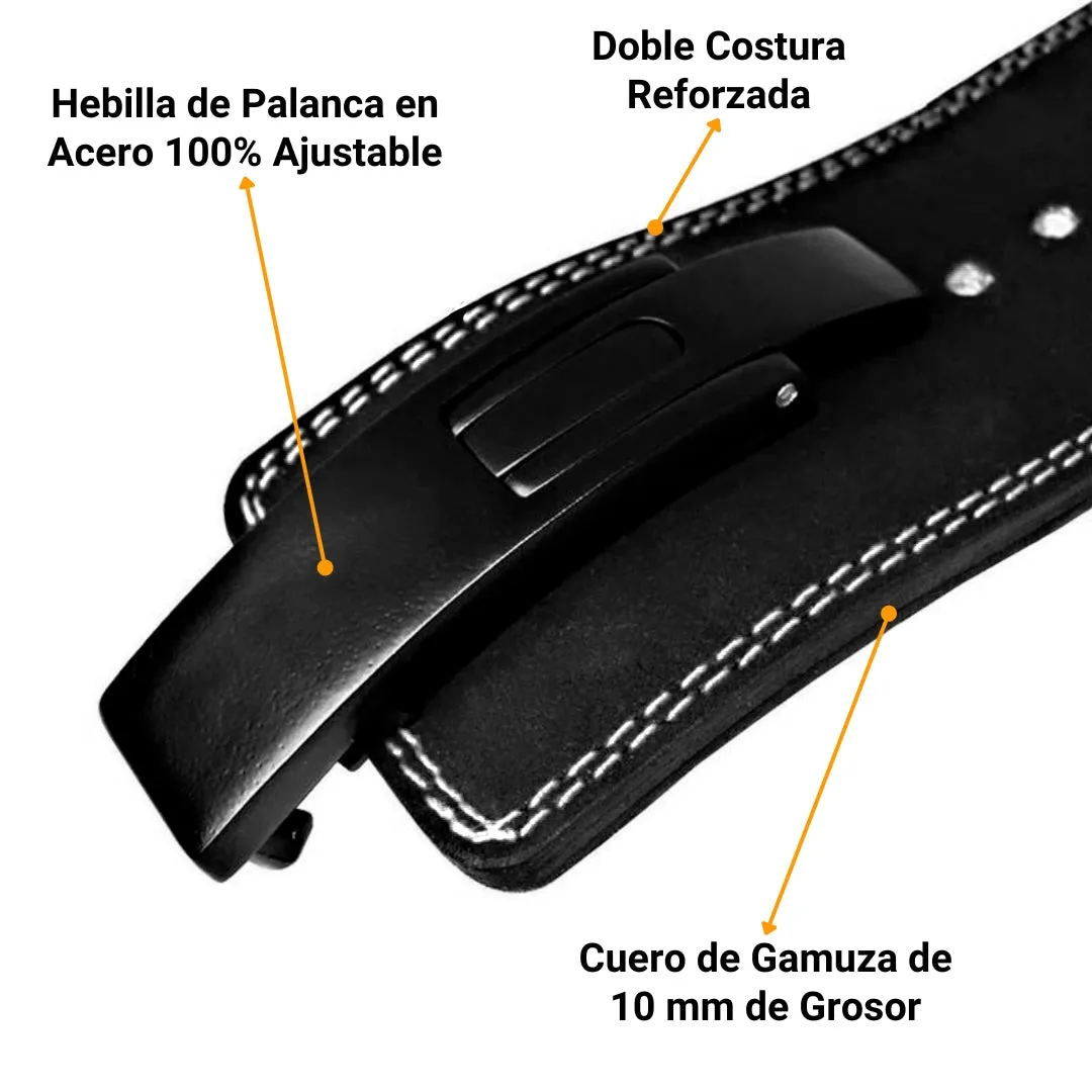 CINTURÓN PARA GYM LEVER BELT 10MM - BLACK CAMU
