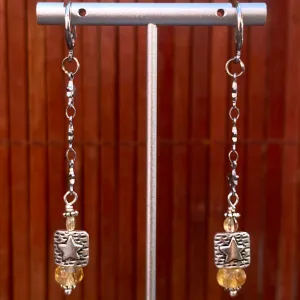 Citrine and Star Earrings
