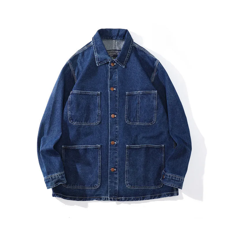 Classic Pure Multiple Pockets Denim Jacket