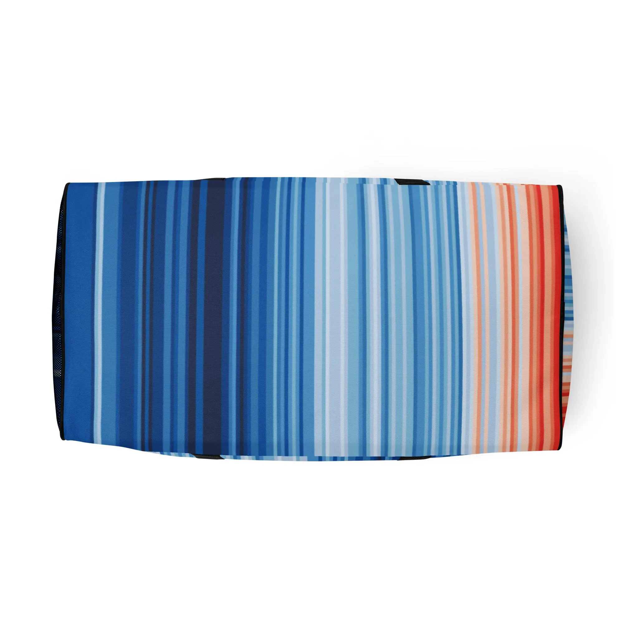 Climate Change Global Warming Stripes - Sustainably Made Duffle Bag