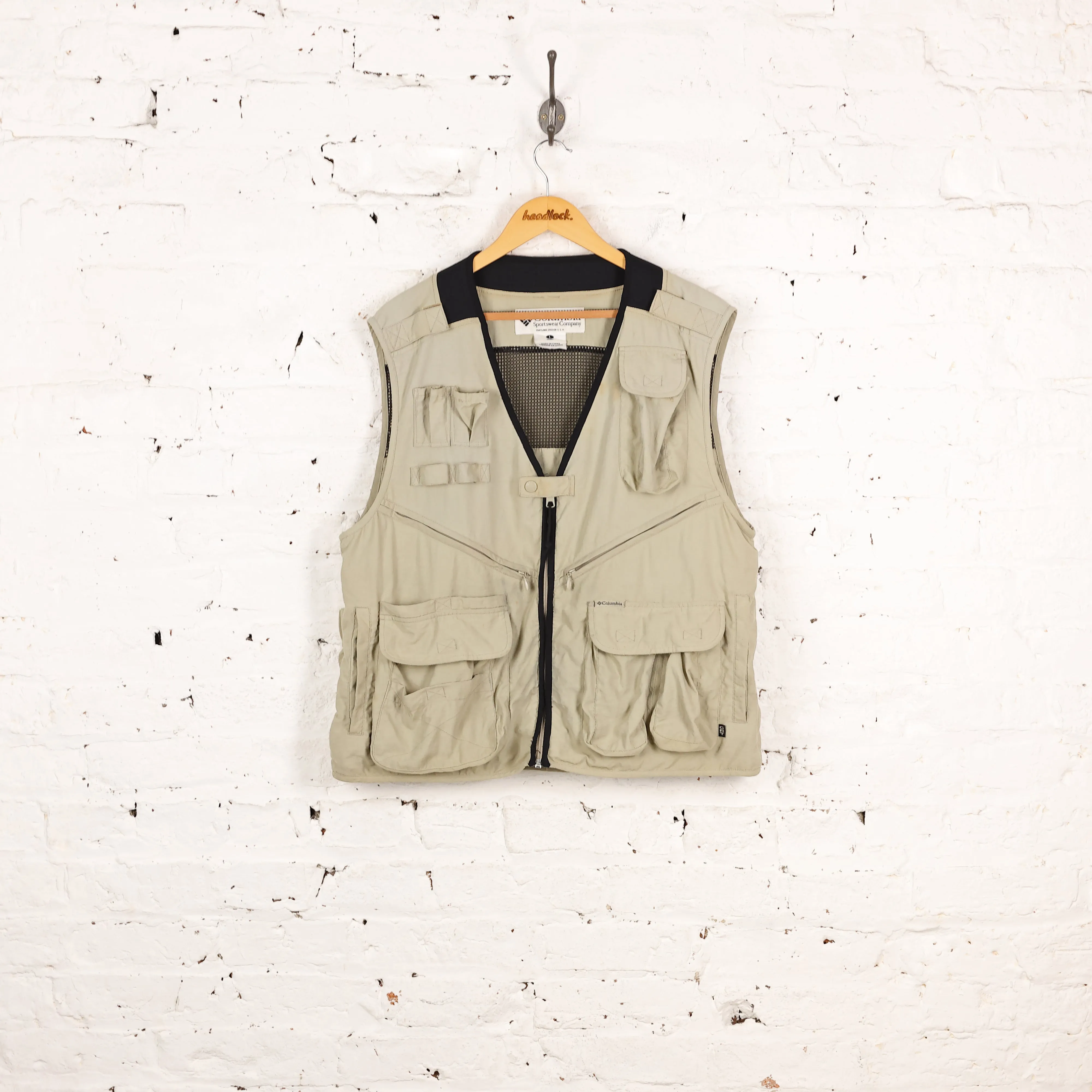 Columbia Sleeveless Fishing Gilet Jacket - Beige - L