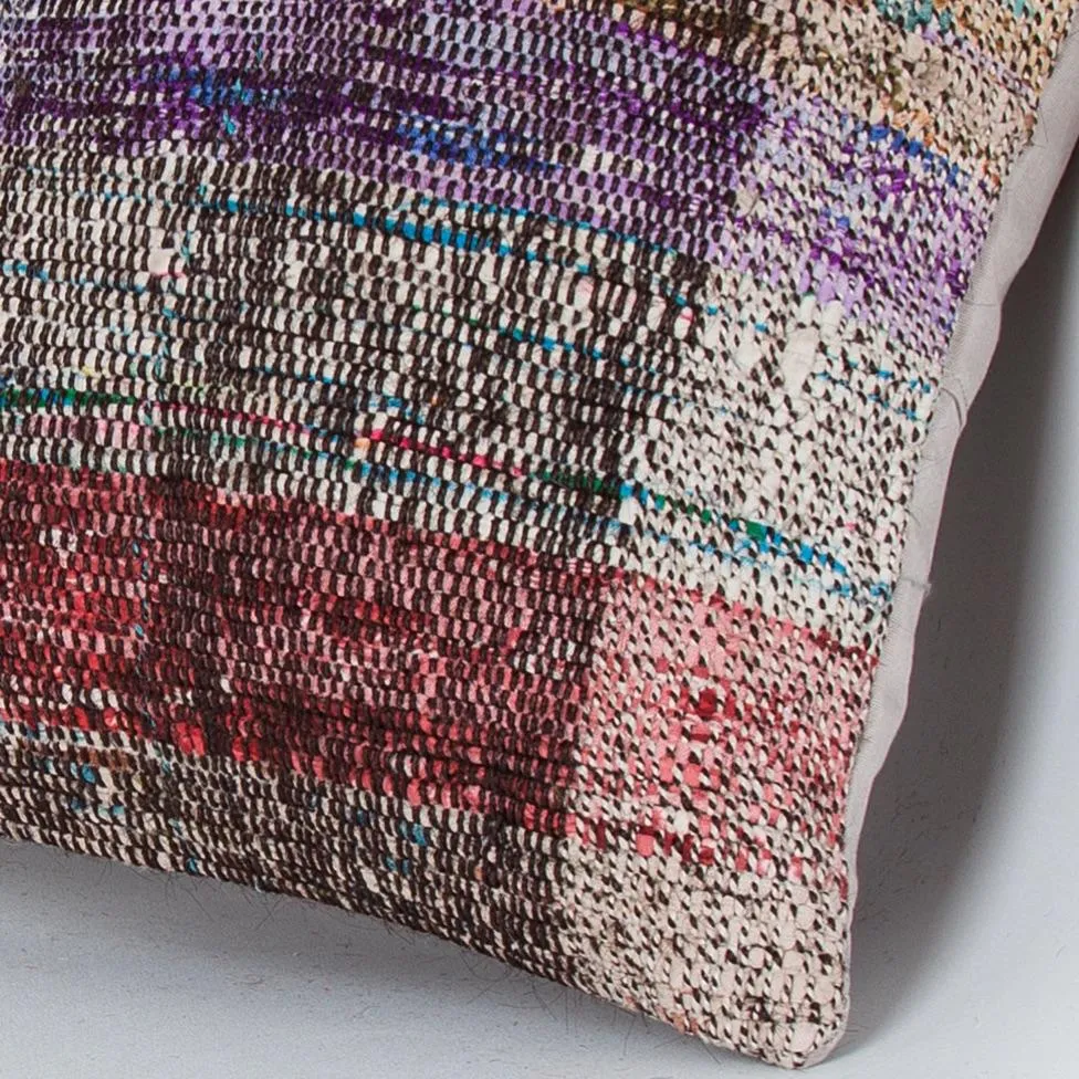Contemporary Multiple Color Kilim Pillow Cover 16x16 7679