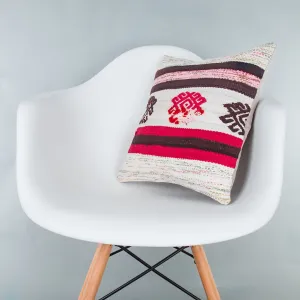 Contemporary Multiple Color Kilim Pillow Cover 16x16 8181