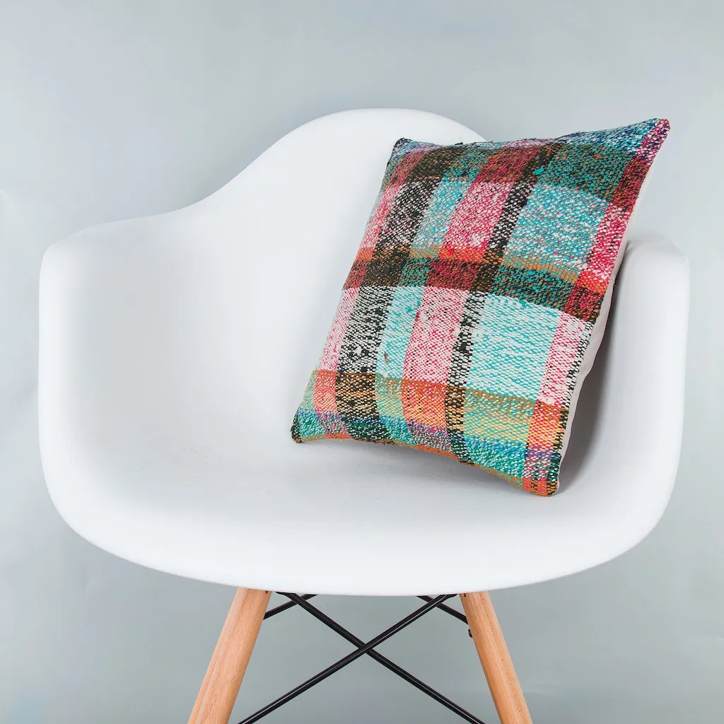 Contemporary Multiple Color Kilim Pillow Cover 16x16 8335
