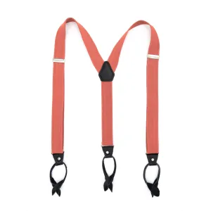 Coral Unisex Button End Suspenders
