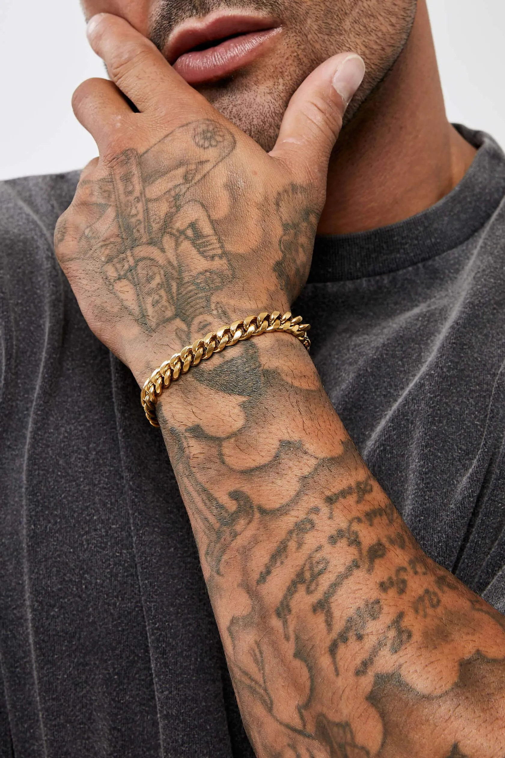 CUBAN CHAIN BRACELET 8MM - GOLD