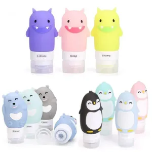 Cute Bear and Penguin Travel Bottles