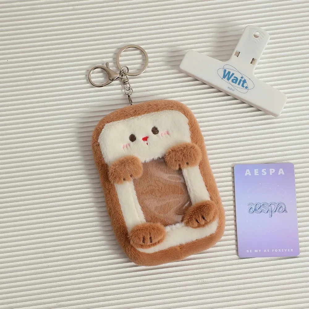 Cute Plush Animal Card Keychain Bag