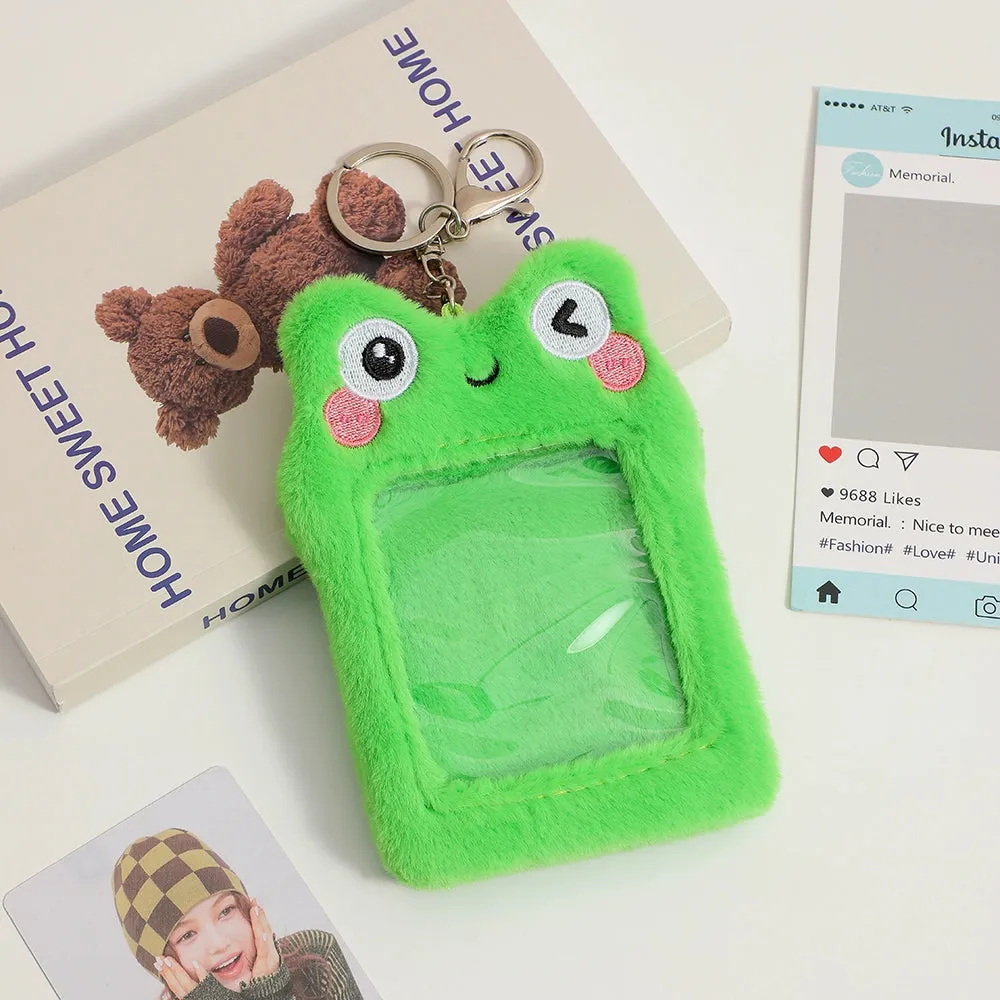 Cute Plush Animal Card Keychain Bag