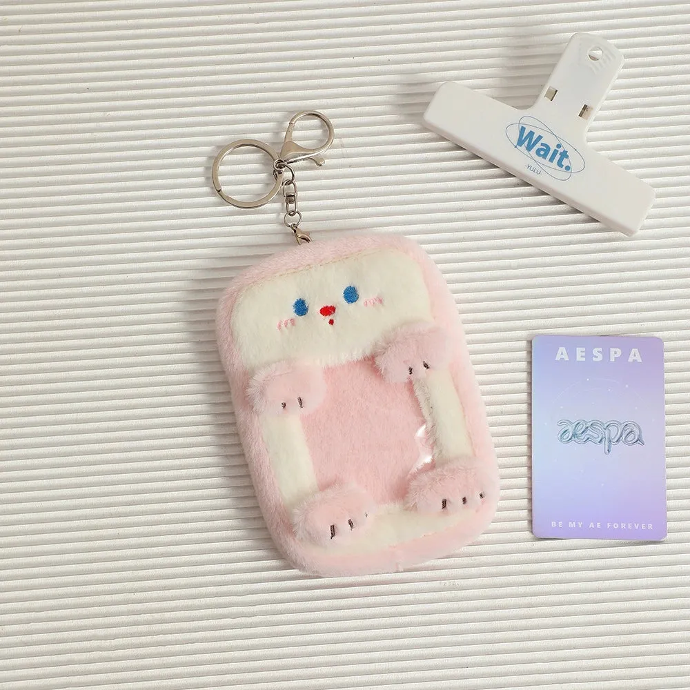 Cute Plush Animal Card Keychain Bag
