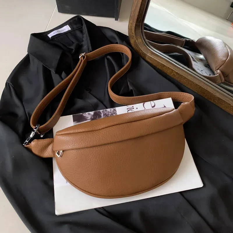 Designer Woman Waist Bag Quality Soft Leather Fanny Pack Purse Fashion Brand Ladies Belt Bag Luxury Shoulder Crossbody Chest Bag