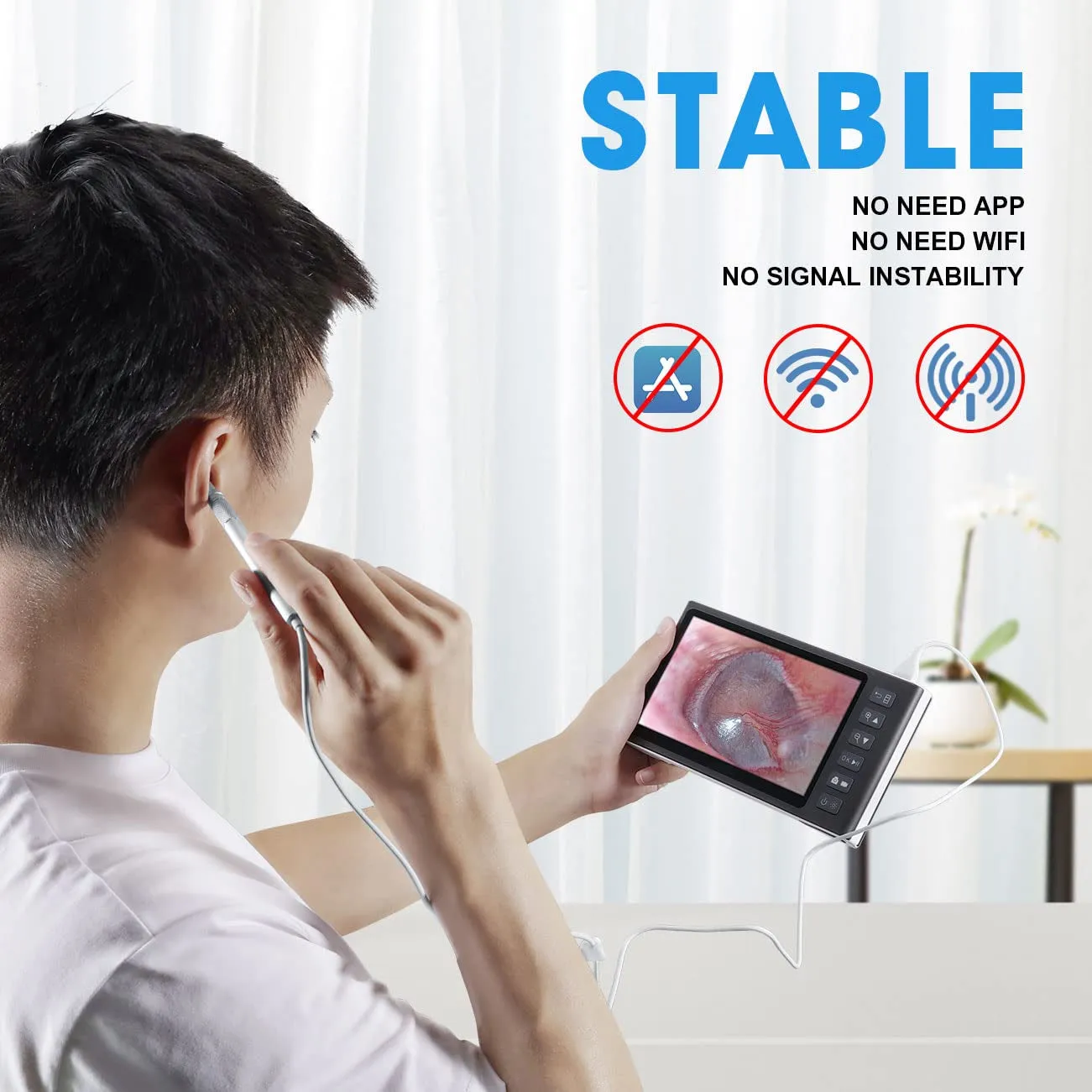 Digital Otoscope with 7 Inch IPS Screen,  Ear Wax Removal Tool Camera, 3.9Mm HD Ear Scope Otoscope with Light, Ear Camera and Wax Remover, Supports Photo Snap and Video Recording, 32GB Card