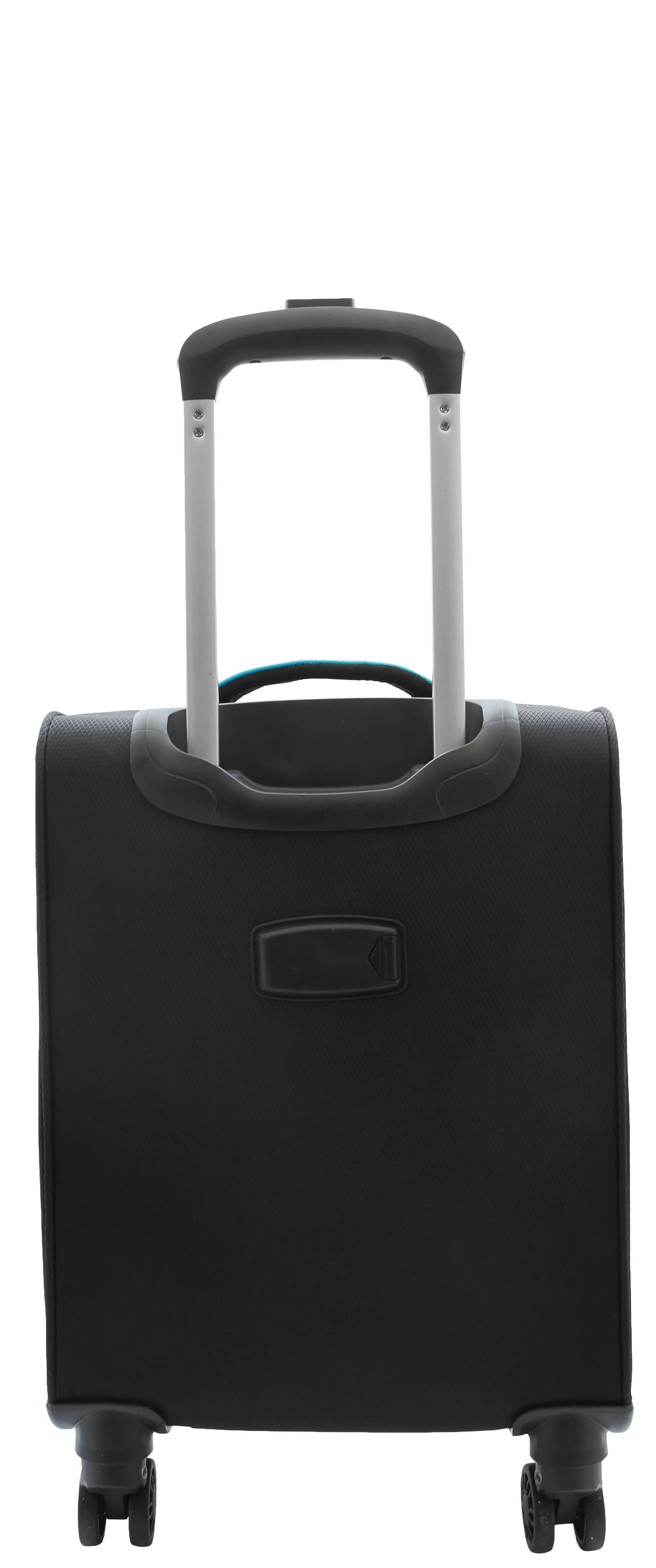 DR521 Lightweight 4 Wheel Soft Hand Luggage Cabin Size Suitcase Black