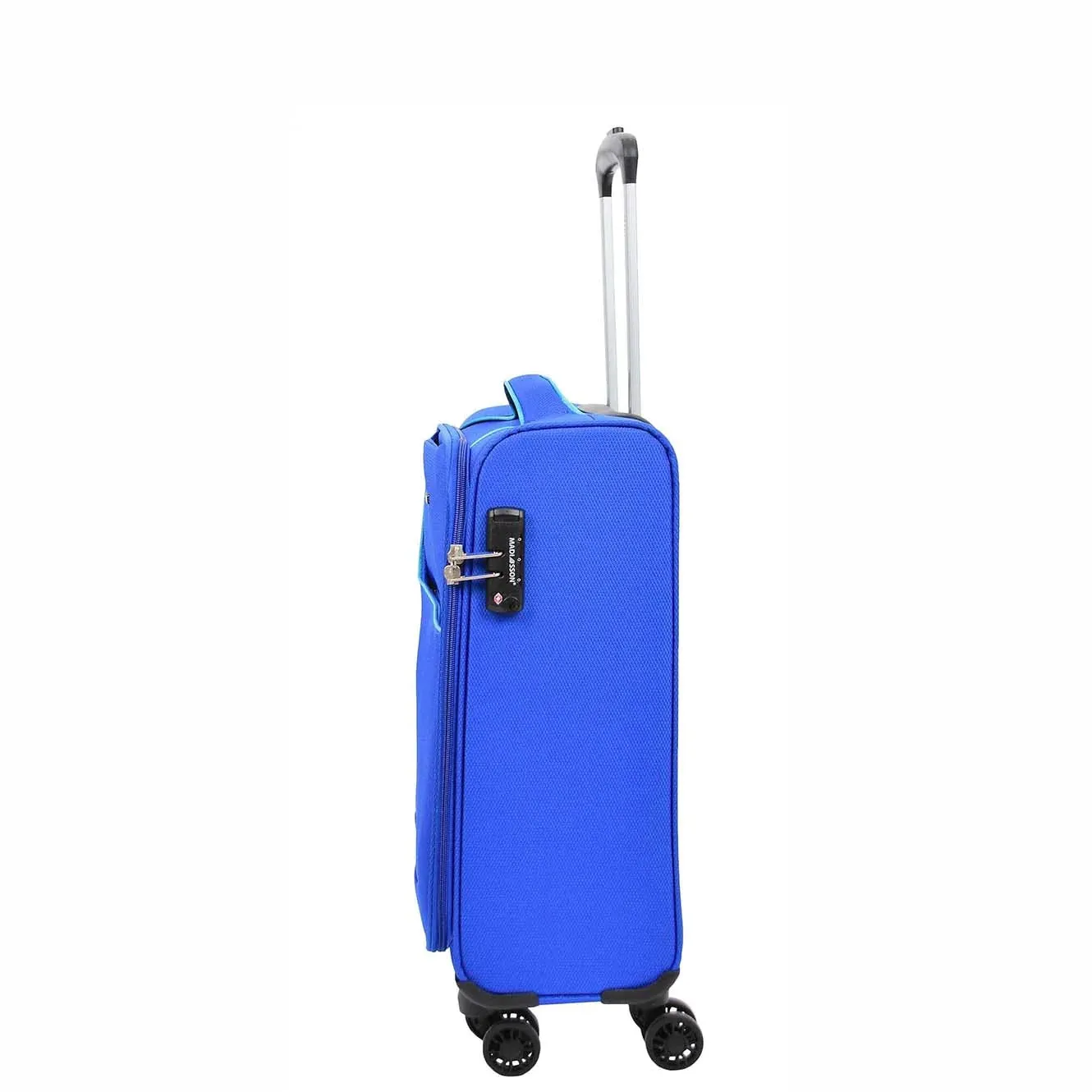 DR521 Lightweight 4 Wheel Soft Hand Luggage Cabin Size Suitcase Blue