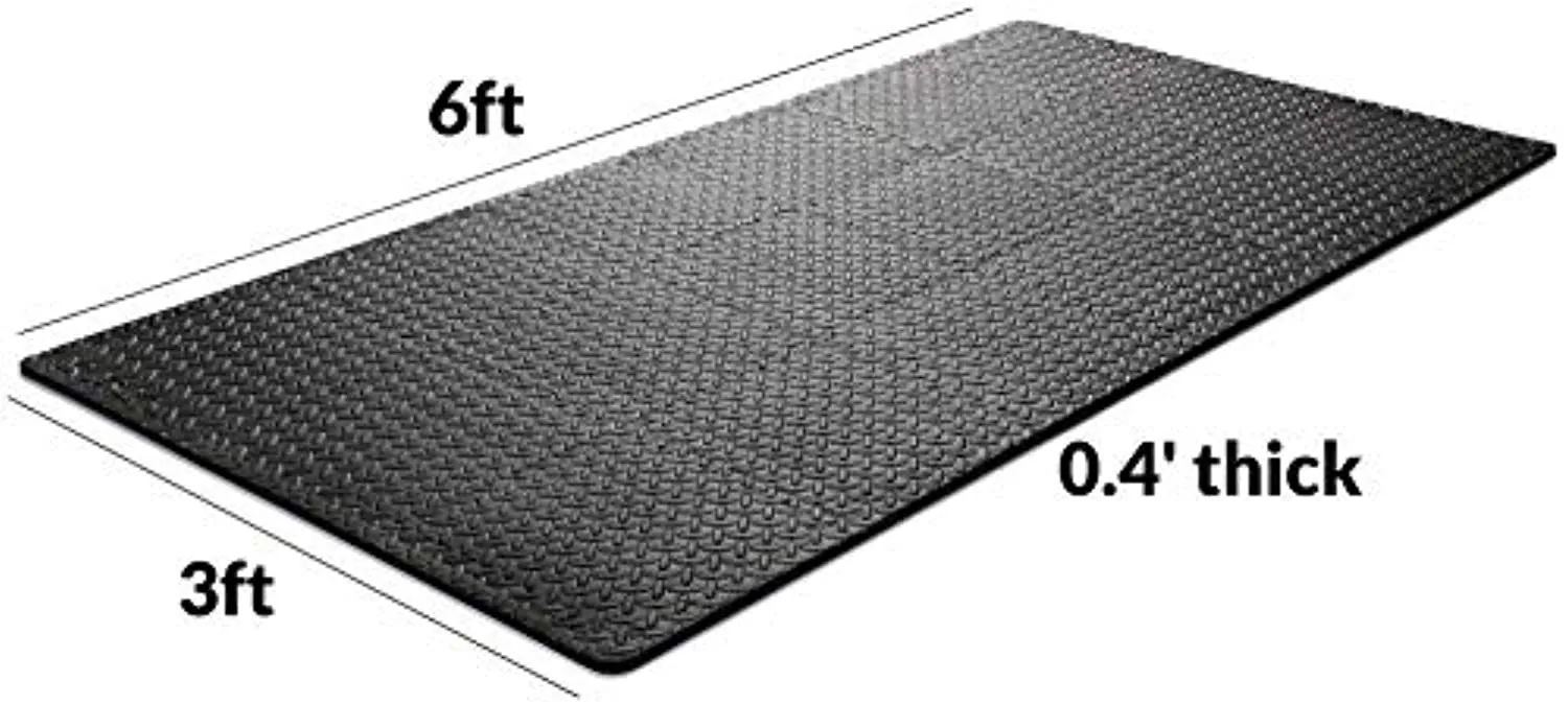 EVA Foam Interlocking Tiles Small Protective Foam Floor Mats for Stationary Home Gym Equipment Soft Foam Puzzle Exercise Mat for Fitness Equipment Home Gym Flooring 6x3ft Each Foam Mat 12X12 inches