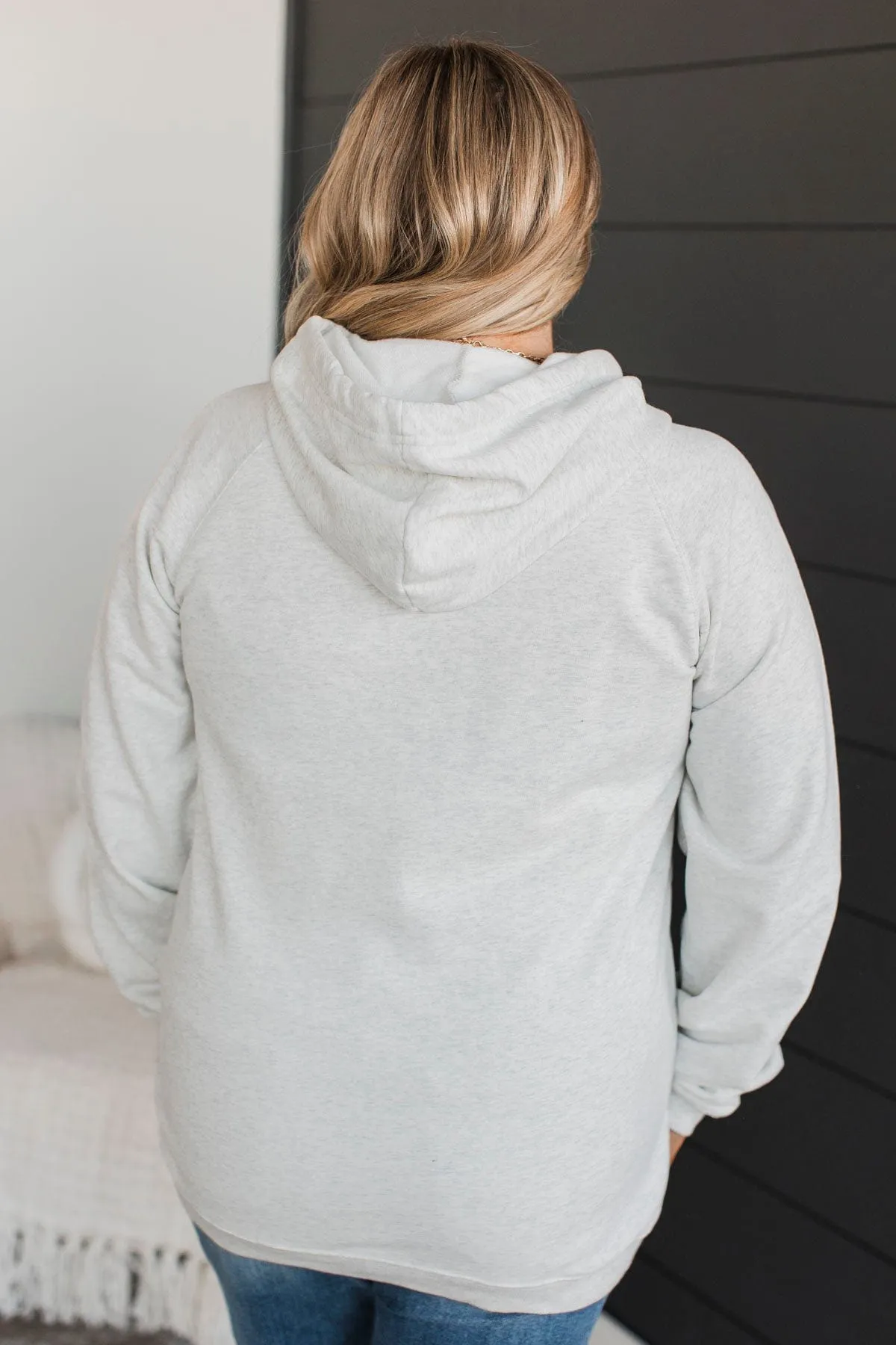 Excellent Mood Drawstring Hoodie- Light Heather Grey