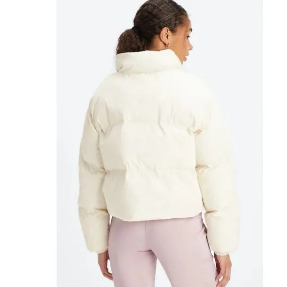Fabletics Wander Cropped Puffer Jacket in Egret Size M