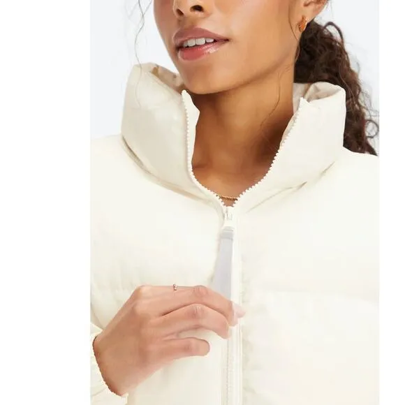 Fabletics Wander Cropped Puffer Jacket in Egret Size M