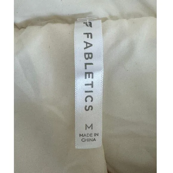 Fabletics Wander Cropped Puffer Jacket in Egret Size M