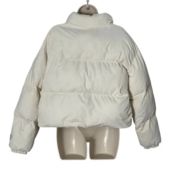Fabletics Wander Cropped Puffer Jacket in Egret Size M