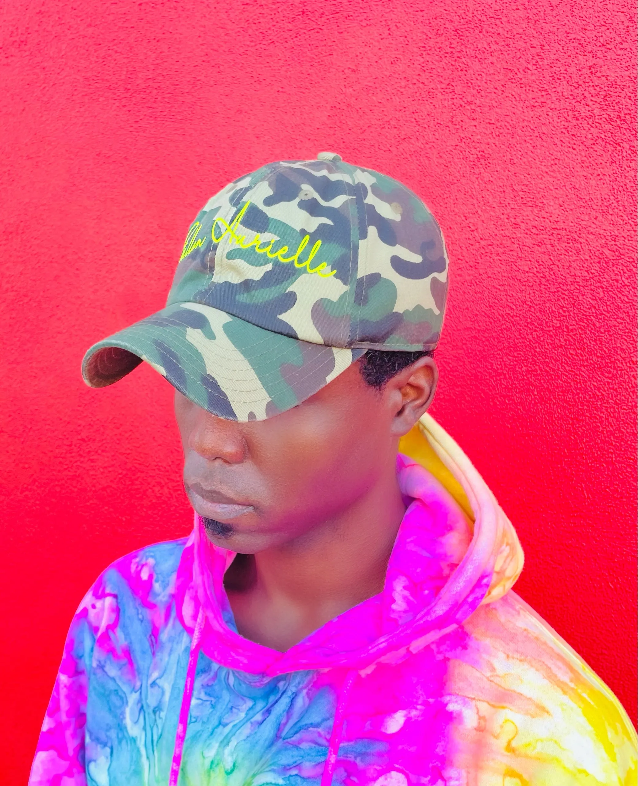 Fallon Aurielle Signature Classic Dad Hat (Camo & Neon Yellow)