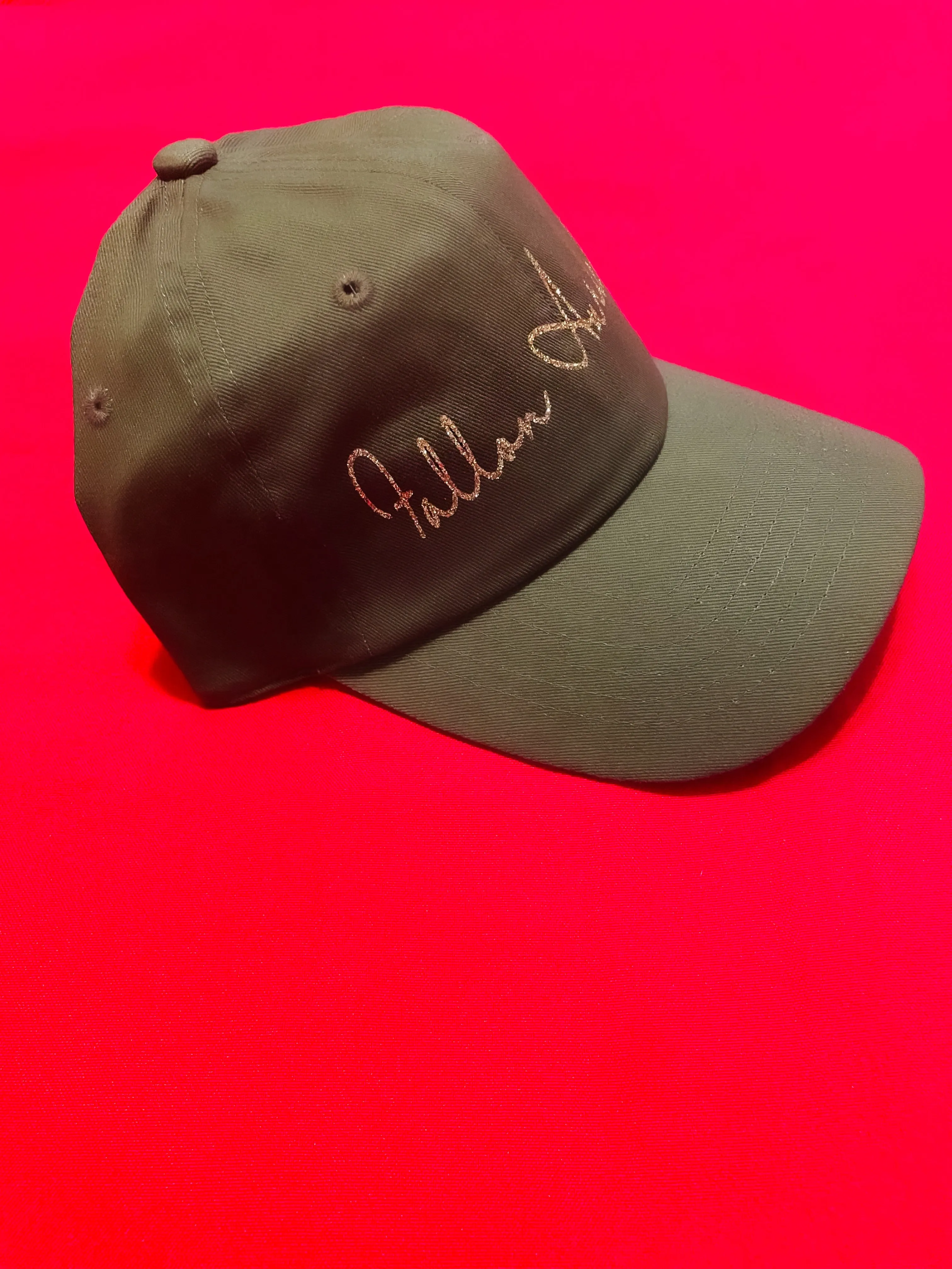 Fallon Aurielle Signature Dad Hat (Olive Green & Gold)