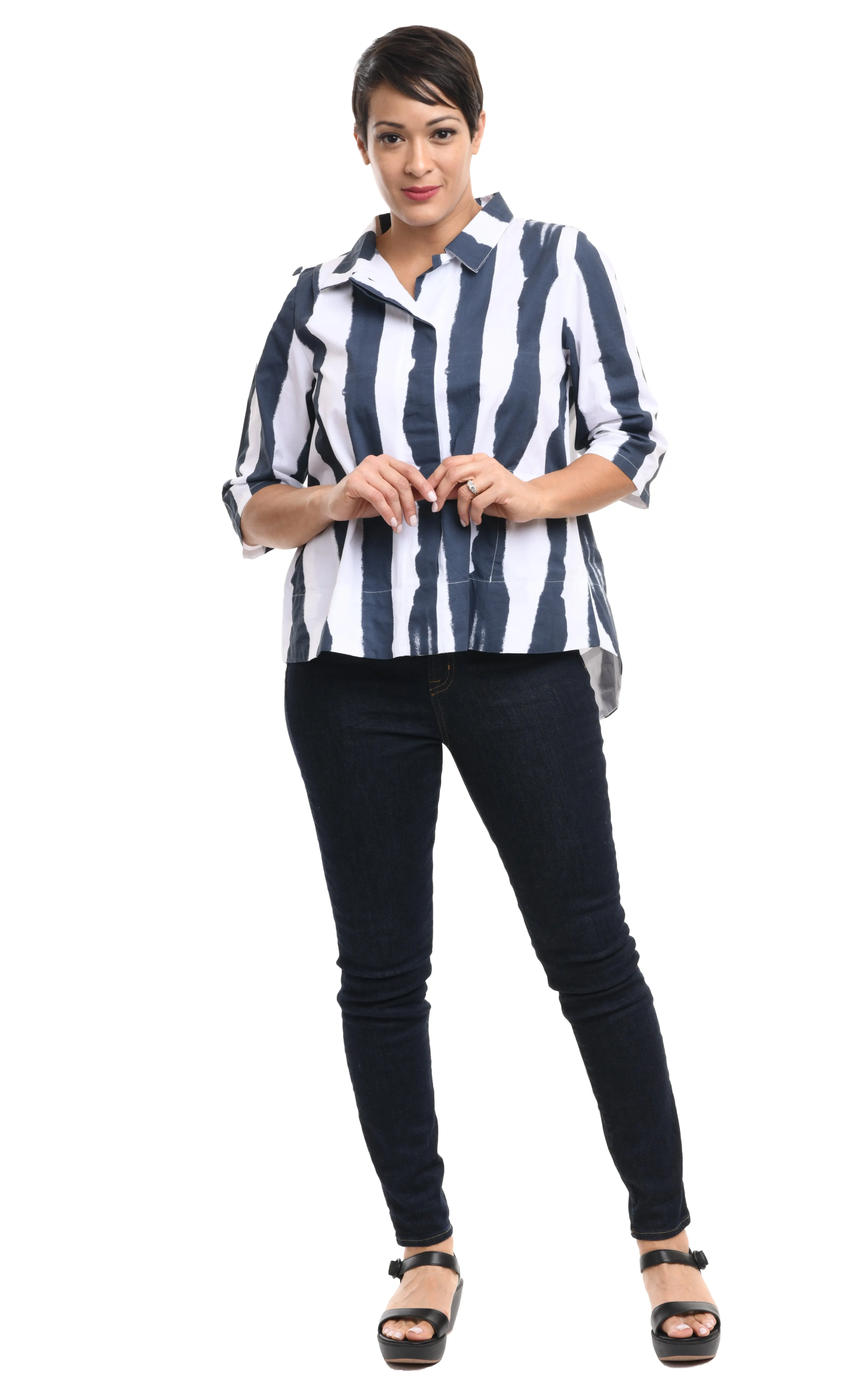 FINAL SALE SDC713 Whitney Top in Wavy Stripe*