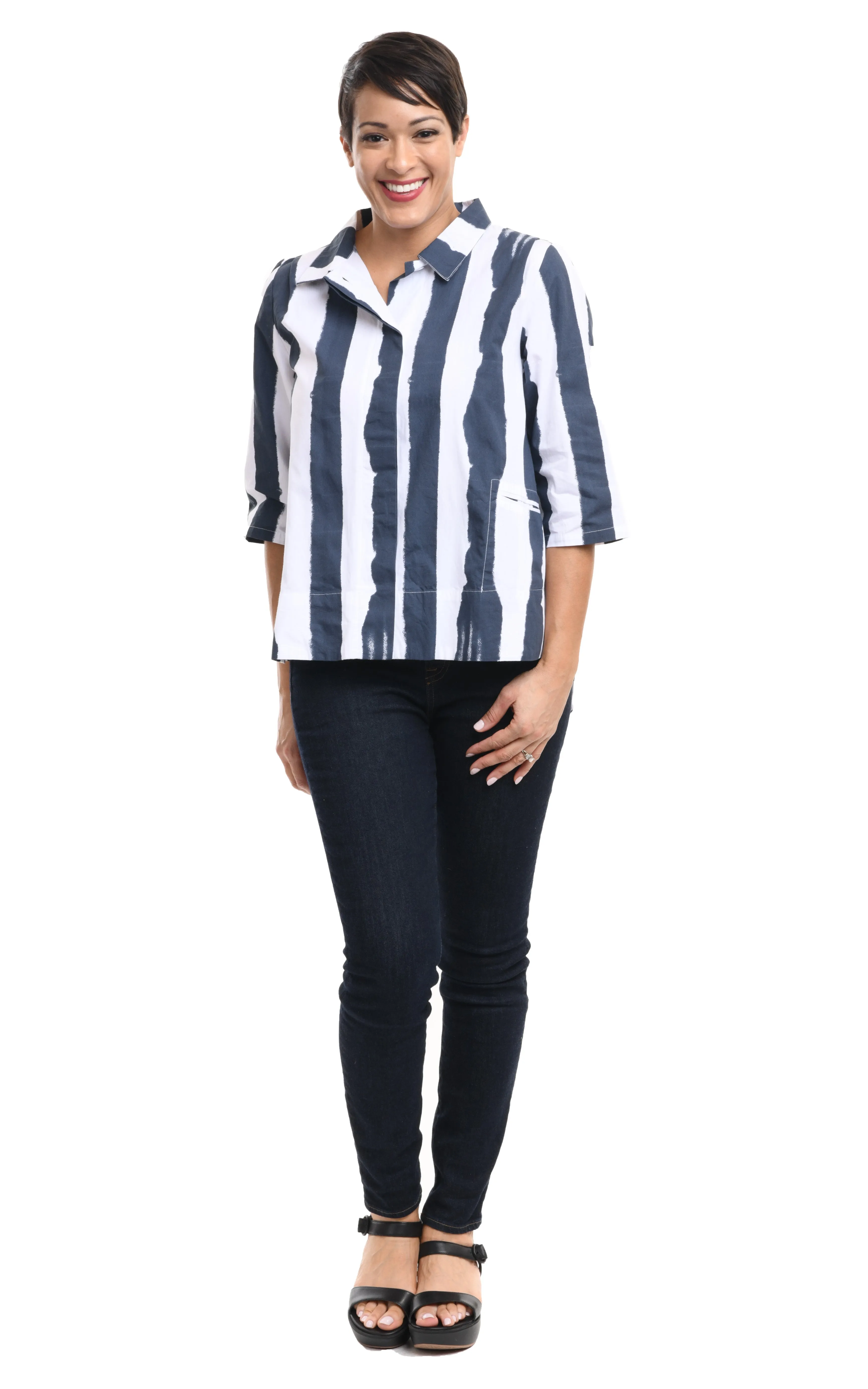 FINAL SALE SDC713 Whitney Top in Wavy Stripe*