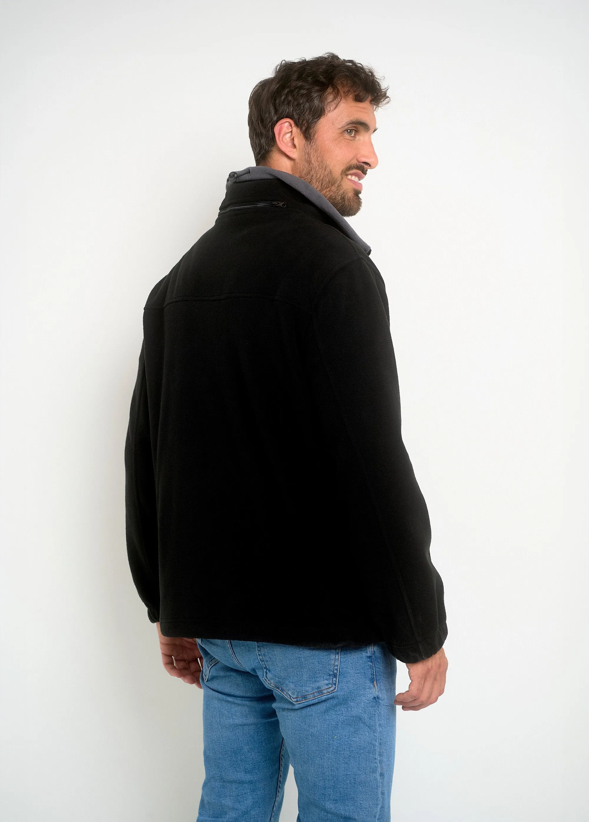 Fleece jacket with retractable hood