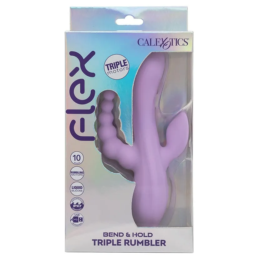 Flex Bend & Hold Triple Rumbler 3-Motor Flexible Vibrator with Memory Function