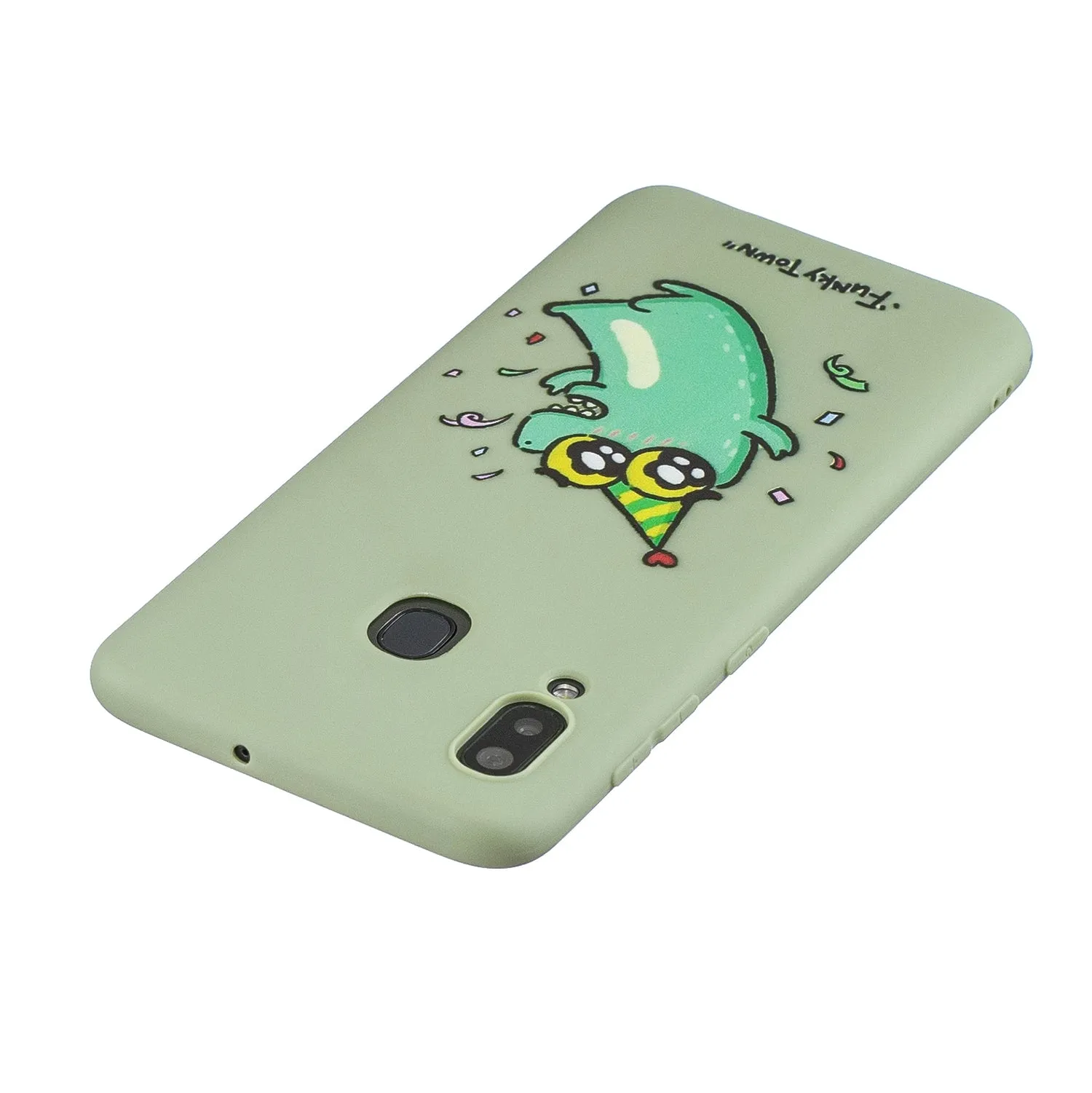 For Samsung A30 A20 TPU Full Cover Cartoon Pattern Solid Color Protective Phone Case with Adjustable Bracket 2